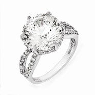 Sterling Silver 100-facet CZ Ring