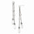 Sterling Silver CZ Chain Dangle Post Earrings
