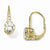 Sterling Silver Gold-plated CZ Leverback Earrings