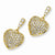Sterling Silver Gold-plated CZ Heart Post Dangle Earrings