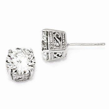 Sterling Silver 8mm CZ Stud Earrings