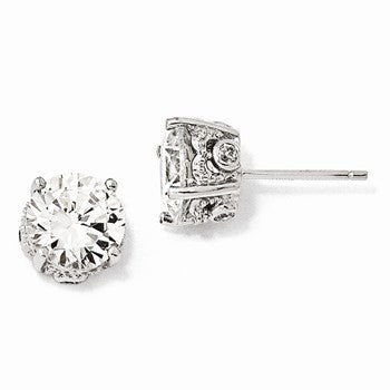 Sterling Silver 8mm CZ Stud Earrings