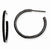 Black-plated Sterling Silver In/Out Black CZ Post Hoop Earrings