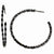 Black-plated Sterling Silver In/Out Blk Marquise CZ Post Hoop Earrings