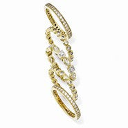 Sterling Silver Gold-plated CZ Eternity Five Ring