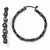 Sterling Silver Black-plated CZ Hoop Earrings