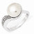 Sterling Silver CZ White Cultured Pearl Ring