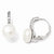 Sterling Silver CZ Freshwater Cultured Pearl Leverback Earrings