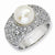 Sterling Silver CZ White Cultured Pearl Ring