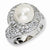 Sterling Silver CZ White Cultured Pearl Ring