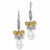 Sterling Silver CZ Cultured Pearl Butterfly Dangle Earrings