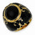 Gold-plated Sterling Silver Black Enamel & Onyx Ring