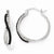 Sterling Silver Blk/Wht CZ Twisted Hoop Earrings