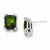 Sterling Silver Glass Simulated Emerald CZ Post Earrings