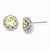 Sterling Silver Round Canary CZ Post Earrings