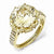 Sterling Silver Gold-plated Fancy Canary & White CZ Ring