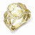 Sterling Silver Gold-plated Fancy Oval Canary/White CZ Ring