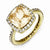 Sterling Silver Gold-plated Rose-cut Champagne CZ Square Ring
