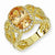 Gold-plated Sterling Silver Fancy Oval Champ/Wht CZ Ring