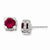 Sterling Silver 6.5mm Synthetic Ruby CZ Stud Earrings