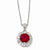 Sterling Silver Synthetic Ruby & CZ Necklace