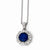 Sterling Silver Synthetic Dark Blue Spinel & CZ Necklace