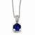 Sterling Silver Rose-Cut Synthetic Dark Blue Spinel & CZ Necklace