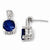 Sterling Silver 8mm Rose-cut Synthetic Dark Blue Spinel CZ Post Earrings