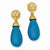 Gold-plated Sterling Silver Simulated Turquoise CZ Post Earrings