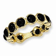 Gold-plated Sterling Silver Onyx Ring