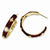 Gold-plated Sterling Silver Enam Simul. Wht Agate/CZ Hoop Earrings