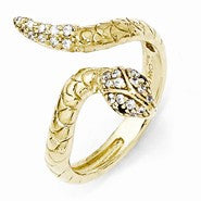 Gold-plated Sterling Silver CZ Snake Ring