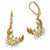 Sterling Silver Gold-plated Enamel CZ Glass Sim.Em. Crab Leverback Earrings