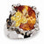 Sterling Silver Champagne CZ Butterfly Ring