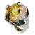 Sterling Silver Canary CZ & Glass Snake Ring