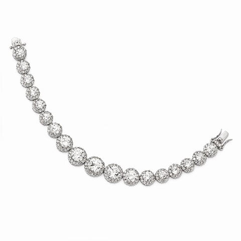 Sterling Silver Cz Bracelet