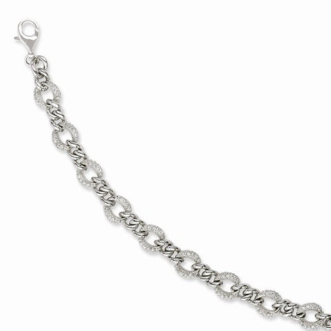 Sterling Silver Cz Fancy Bracelet