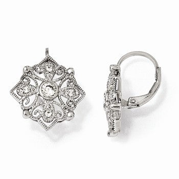 Sterling Silver CZ Dangle Earrings