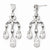 Sterling Silver CZ Flower Dangle Post Earrings