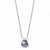 Sterling Silver CZ Freshwater Black Pearl Necklace