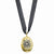Sterling Silver CZ Gold Plate & Black Necklace
