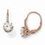 Sterling Silver CZ Rose Gold-Plated Leverback Earrings