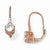 Sterling Silver CZ Rose Gold-Plated Leverback Earrings