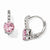 Sterling Silver CZ Pink Leverback Earrings