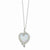 Sterling Silver CZ Synthetic Opal Heart Necklace