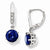 Sterling Silver CZ Synthetic D.Blue Spinel Leverback Dangle Earrings