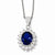 Sterling Silver CZ & Synthetic Dark Blue Spinel Necklace