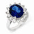 Sterling Silver CZ & Synthetic Dark Blue Spinel Ring