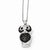 Sterling Silver Black CZ Owl Necklace
