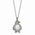 Sterling Silver CZ White Agate Black Rhodium Penguin Necklace